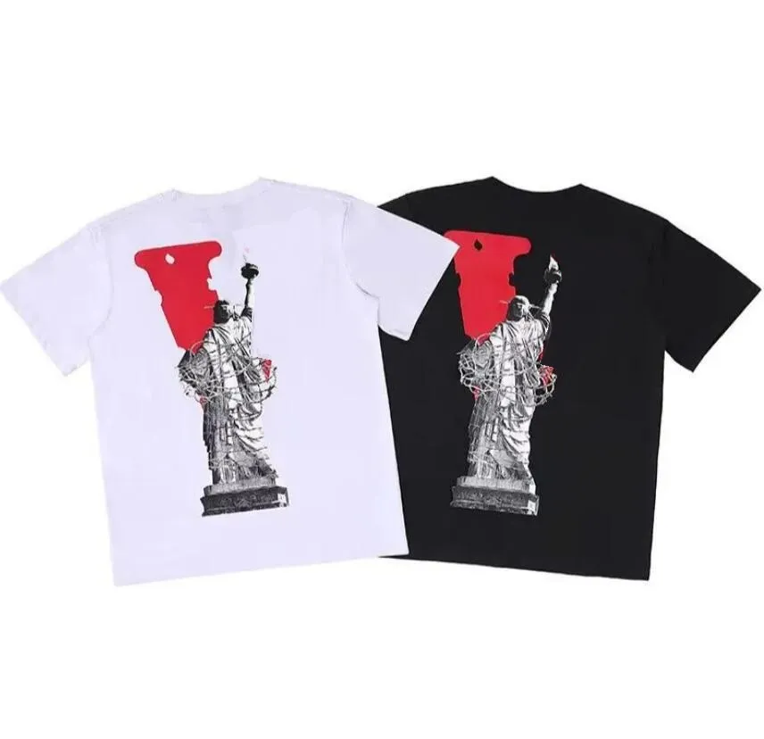 Summer Mens T-shirts Statue of Liberty Torchbearer Red Big V Co Märke Street Loose Short Sleeve Men's and Women's T-shirt Tees T-shirt Par Top Clothing Pullover