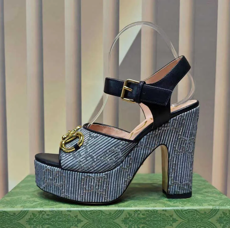 Sandali Con Plateau Impermeabili Con Tacco Spesso Da Donna