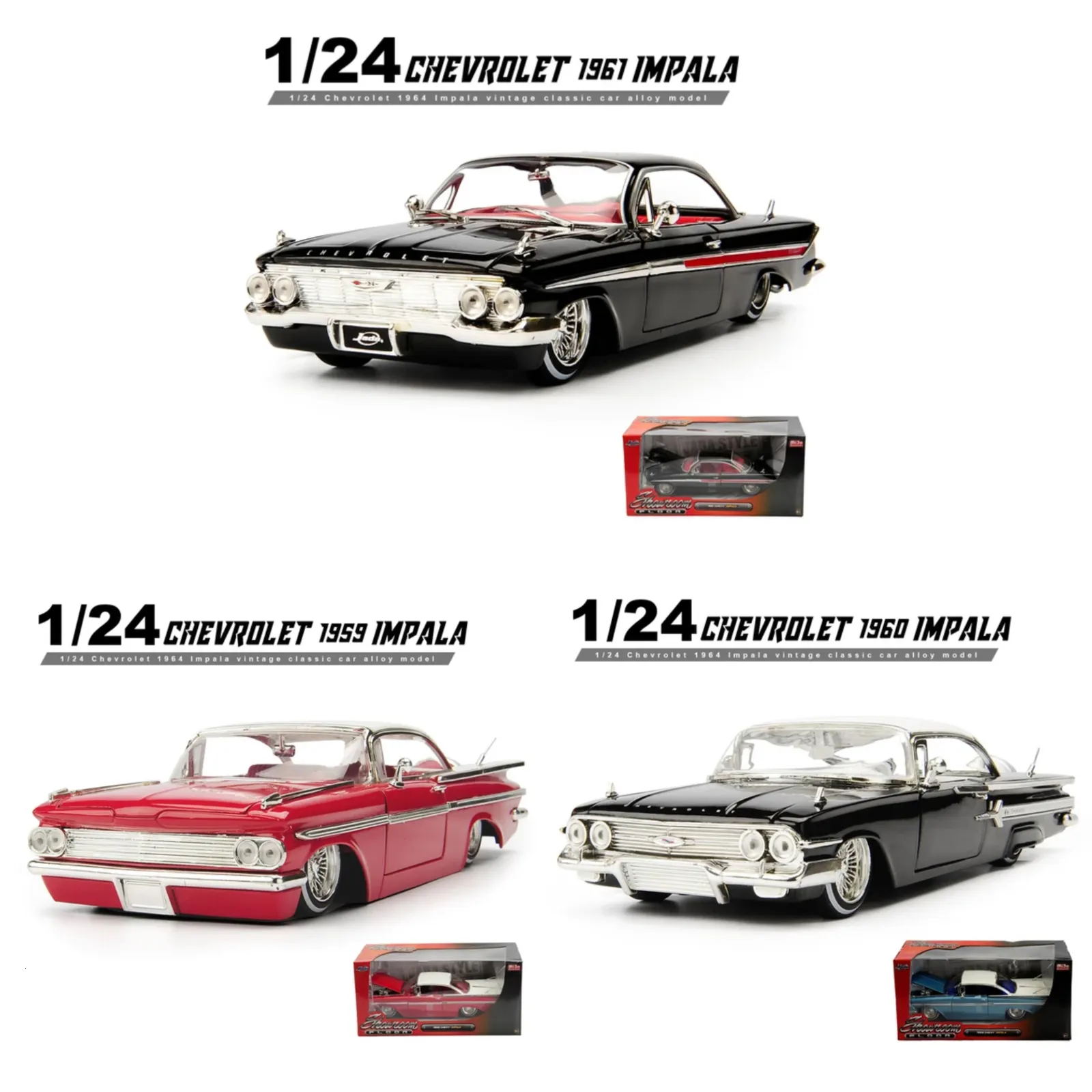 Diecast Model car Jada Impala 1 24 Échelle Diecast Car Model Alliage Classique Véhicule Adulte Collection Cadeau Jouets Souvenir Jouet 230625