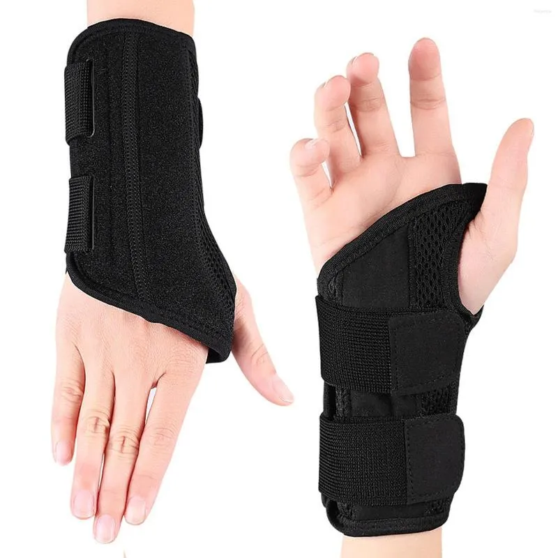 Supporto per polso Brace Stabilizzatore del tunnel carpale Artrite Stecca Polsino Fasciatura Nastro adesivo Sinistra Destra Fitness Sonno notturno