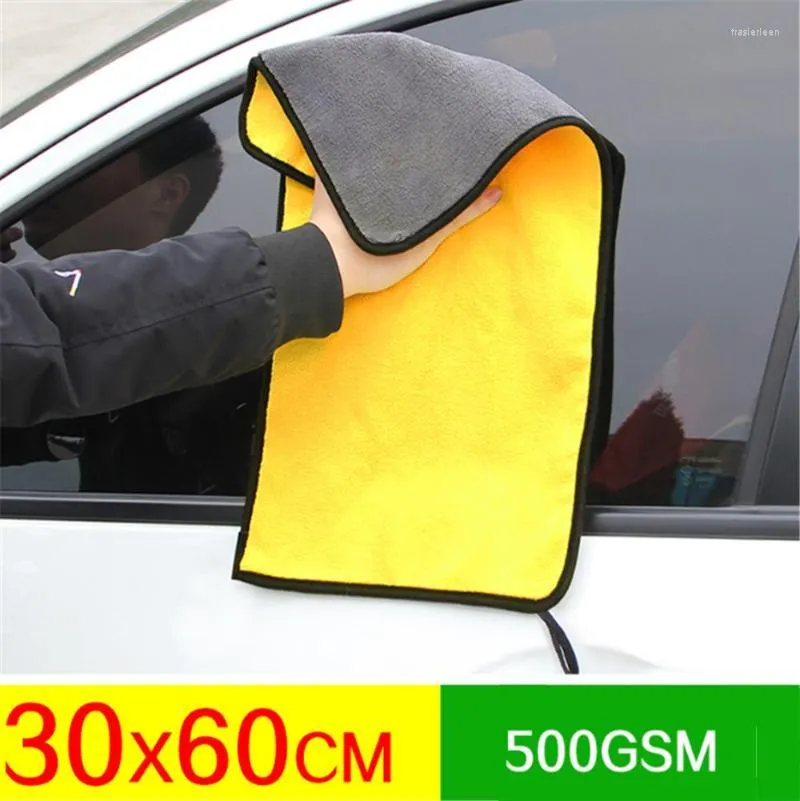 Car Sponge Wash Microfiber Towel Cleaning Drying Cloth Hemming Care Detailing For Wax PolishCar