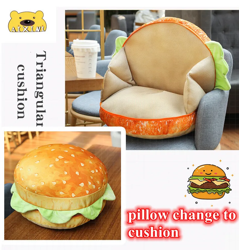 Animali di peluche ripieni Toast Cuscino del divano Decorazioni per la casa Peluche Ripiene Morbido Cuscino per hamburger Seggiolino per auto Schienale morbido imbottito Divertente Snack Pane Regalo Simpatico peluche 230626