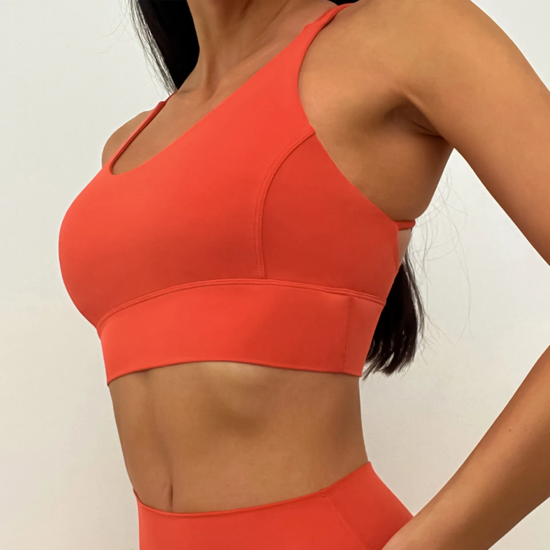 European and American New Yoga Wear Womens Thin Shoulder Beauty Back Breathable Tight Beauty Back and Push up Shock-Absorbing Sports Bra