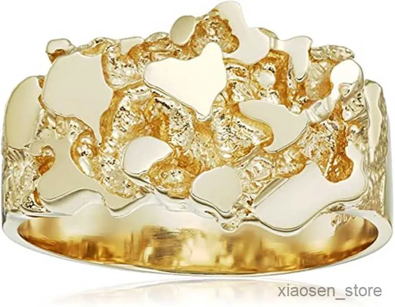 Pierścień damskiej tekstury ze stali nierdzewnej Złoty pierścień 18K Solid Gold Diamond Pierścień 230626 L23/10/14