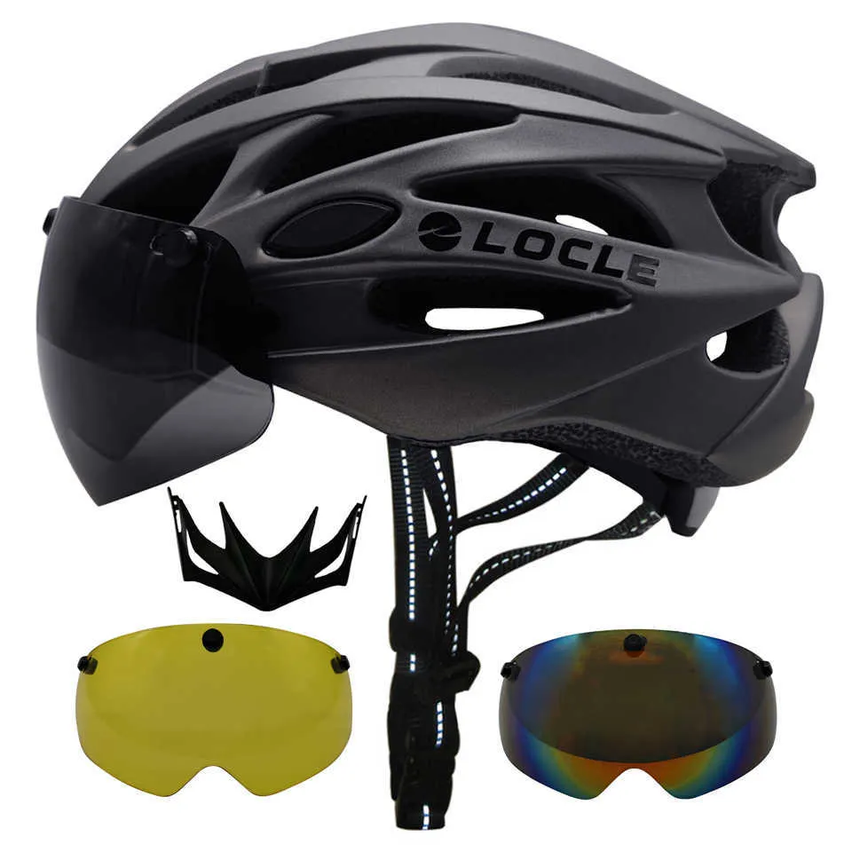LOC Goggs Ultralight In Mold Mec Bike Helmets With Glasses And Sun