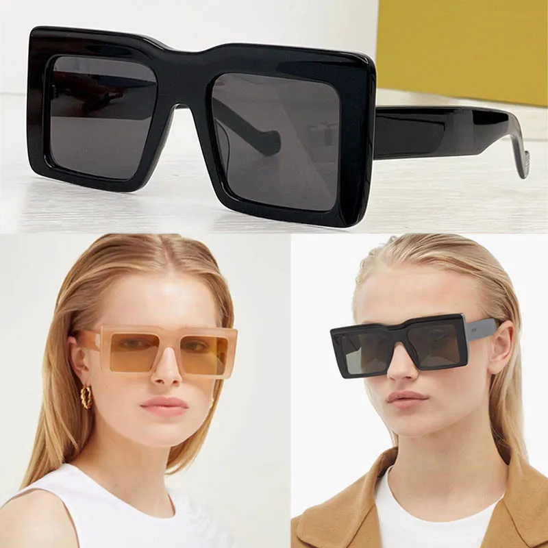 Óculos de sol para mulheres, óculos de sol quadrados superdimensionados, retangular, fibra de acetato, armação leve, senhora, moda, praia, passarela, óculos de festa