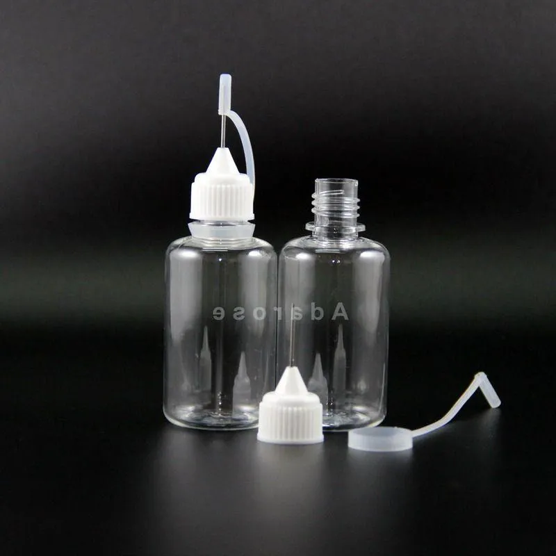 30ML PET Dropper bottle 100PCS Metal Needle Tip Needle Cap High transparent dropper bottles Vapor E cig Juice Feiqj