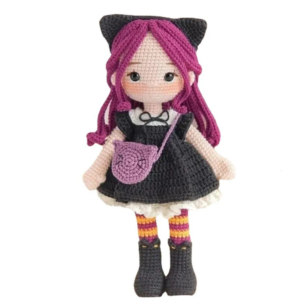 Andra konst och hantverk Pretty Gril Crochet Kit Needwork Doll DIY Sticking Amigurumi virkande hantverkssatser Handmake med garntillbehör Mönster 230625