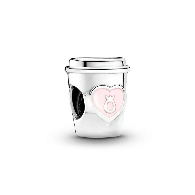 Sterling Silver Coffee Cup Mug Charm Bead | Fits 3mm European Charm Bracelets & Necklaces - View #2