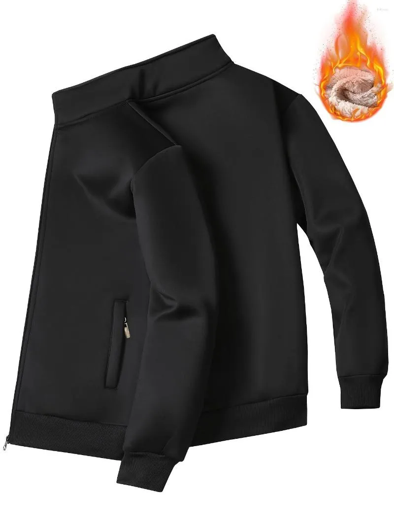 Vestes pour hommes Casual Fleece Warm Zip Up Jacket