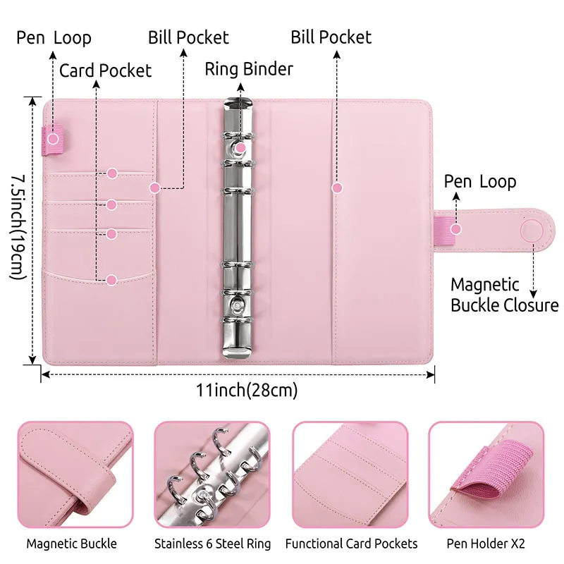 Blocchi Appunti Raccoglitore Budget Con Buste Con Cerniera Organizer  Contanti Il Budget Risparmio Di Denaro Planner A6 Adesivo 6 Tasche 230626  Da 9,64 €