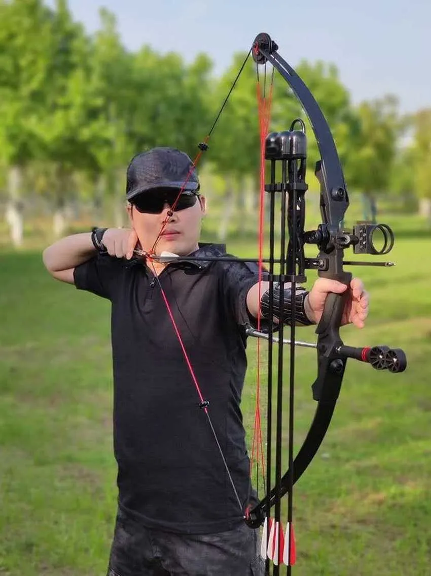 Bow Arrow Set bågskytte 35 kg sammansatt båge ibo 130 fps fiske skjutning vår dörr jakt båge 25 tum drag längd sport båge och arrowhkd230626