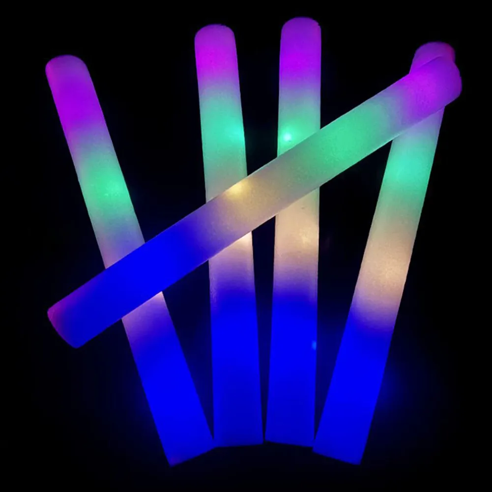1/10Pcs LED Foam Glow Sticks Colorful RGB Luminous Fluorescent