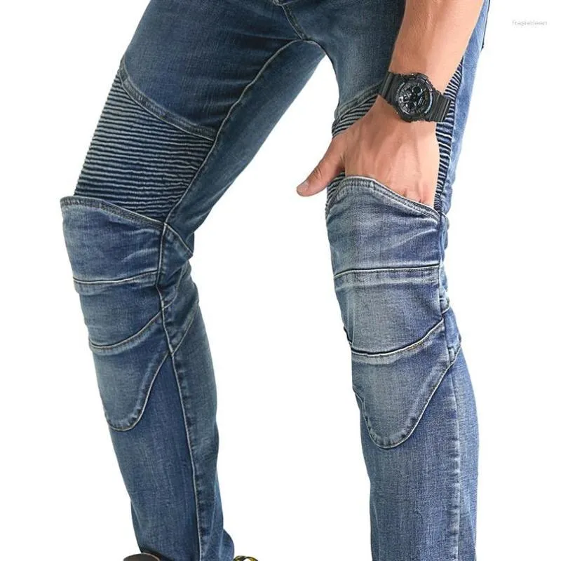 Motorcykelkläder Korea Sale Slim Jeans Man Riding Trousers Off-Road Woman Motorcykel Hole Scratch Pants With Protection WF-25