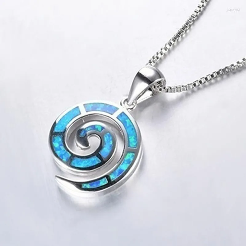 Pendant Necklaces Blue Crystal Ocean Conch Shell Necklace For Women Simple Wedding Party Jewelry Gift Personality Design Accessories