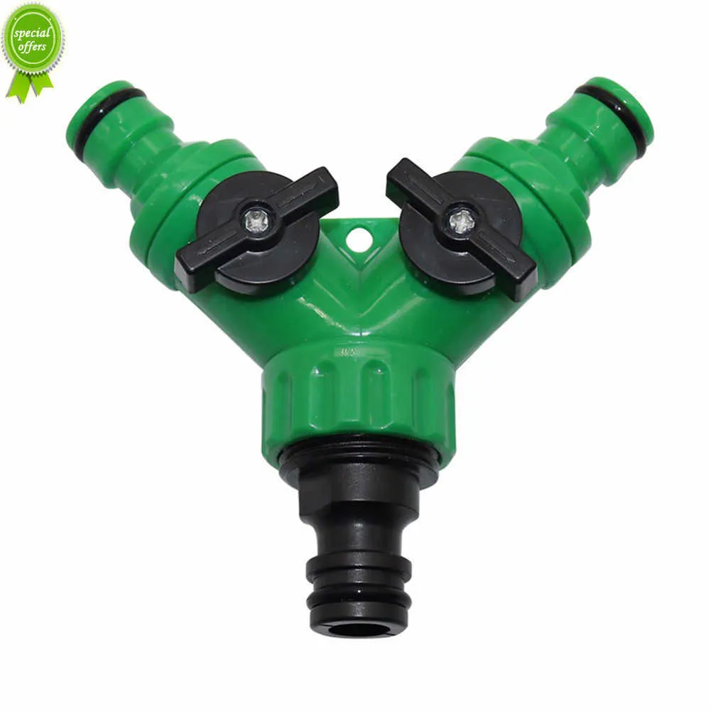 Conector en forma de rosca hembra de 3/4 ", adaptador de tubería de agua de 2 vías, válvula divisora de manguera, junta de grifo, herramienta de riego de jardín por goteo rápido