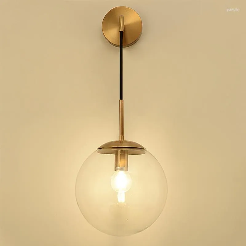 Wall Lamps LED Lamp Nordic Style Glass Ball Retro Simple Bedside Living Room Corridor Staircase Lighting Decorative