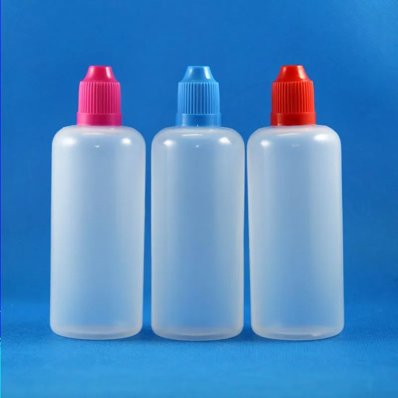 100 pcs 100ml（1/6 oz）プラスチックドロッパーボトル子どものプルーフキャップのヒントe Vapor Cig Liquid Juice 100 ml Oowni用LDPE