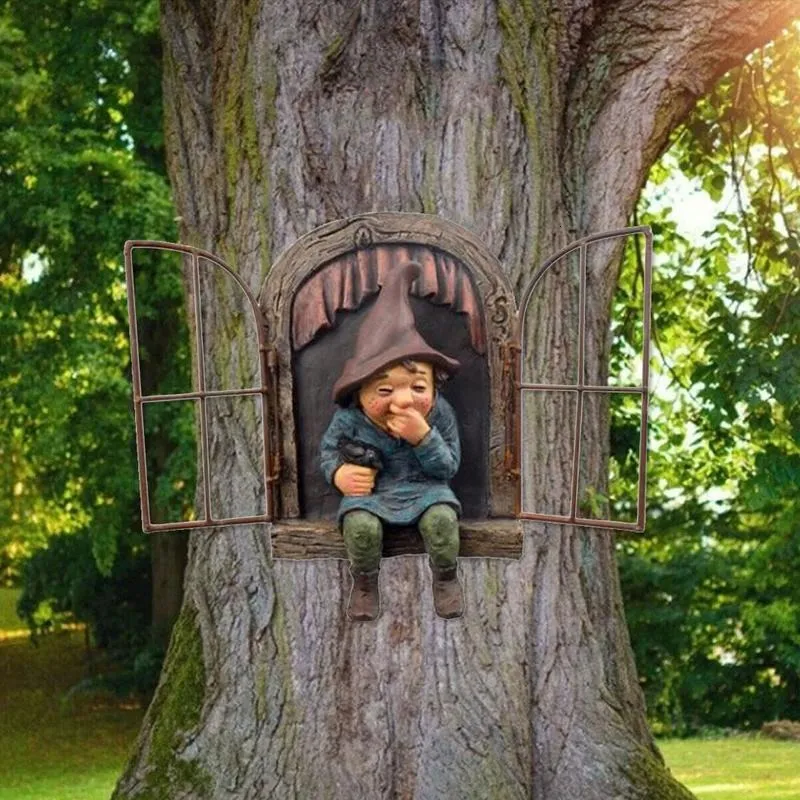 Барные инструменты Naughty Garden Gnome Statue Elf Out The Door Tree Hugger Home Yard Decor dsfqe 230626