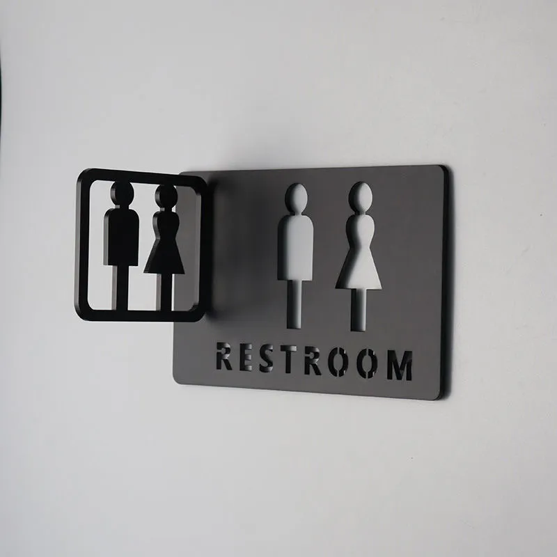 Itens Novidades Toalete Oco Acrílico Número da Casa Personalidade Prompt Toalete Criativo Sinais de Banheiro Masculino e Feminino 230625