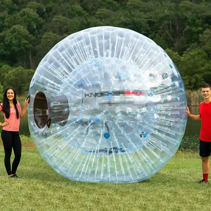 2.5m تسليم سريع نفخ كرة زورب للبيع الكرة الهامستر حجم الإنسان للأشخاص الذهاب داخل واضح PVC العشب الكرة / كرة الثلج