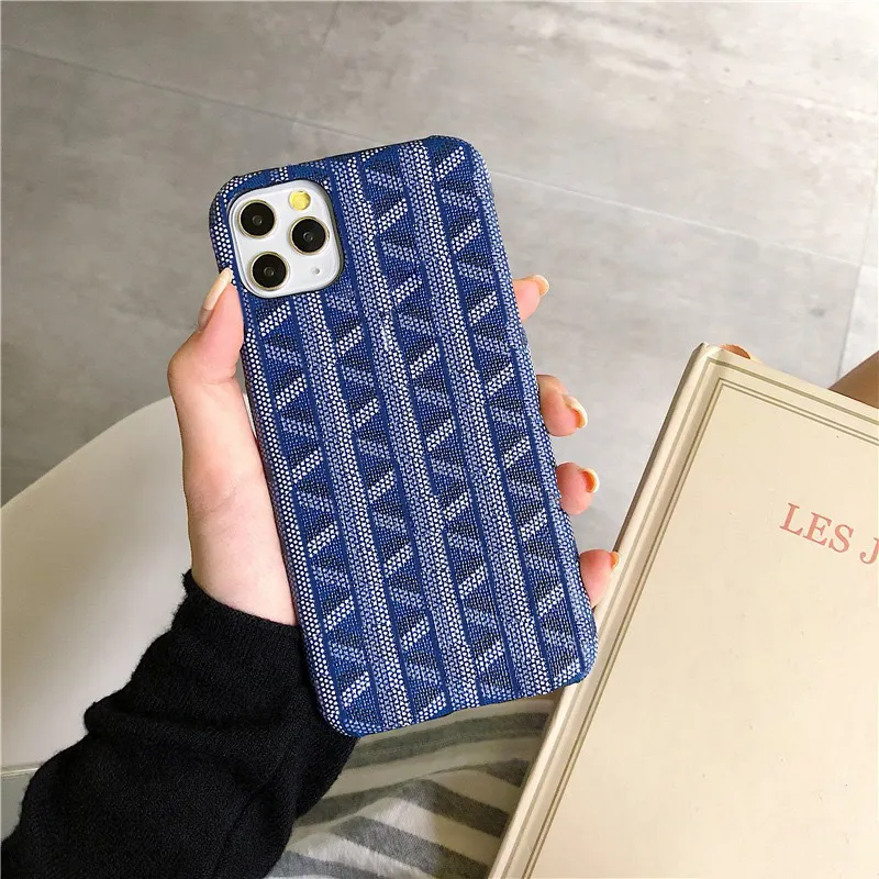 Étuis de téléphone portable en cuir designer pour Apple iPhone 15 14 13 12 Pro Max 7 8 Plus Samsung S23 S22 S21 S24 5G Note 20 Ultra Luxury Mobile Back Covers Shells Fundas Coque Bluecl