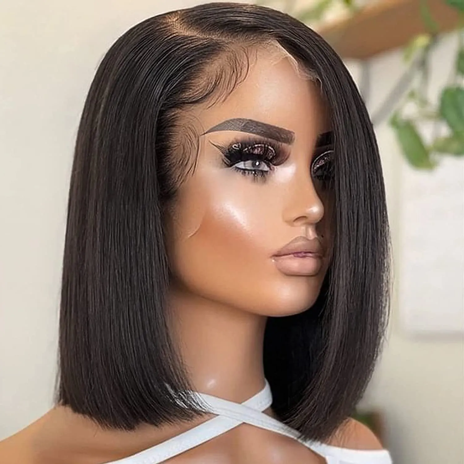 Bob Wigs Straight Short Bob Wig 13x4 Lace Frontal Human Hair Wigs Brazilian Human Hair Straight Bob Lace Front Perucas Para Mulher