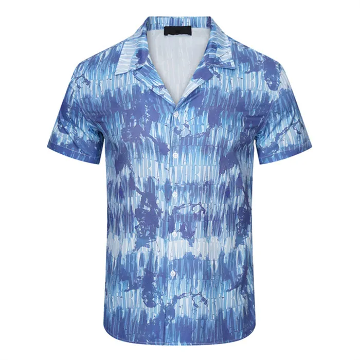 High quality designer mens casual shirt burbereys mens Camisas De Hombre Fashion geometric check print short sleeved lapel business versatile M-3XL006