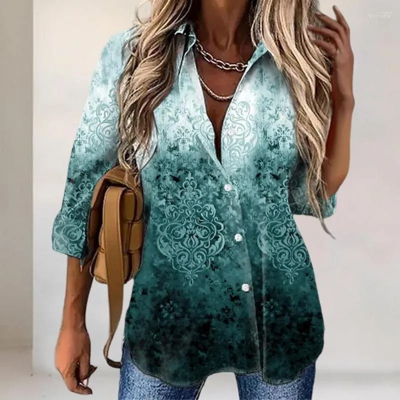 Damesblouses Werkkleding voor dames Krimpbestendig Gradiëntkleur Lady Casual Blouse Dagelijks kledingstuk