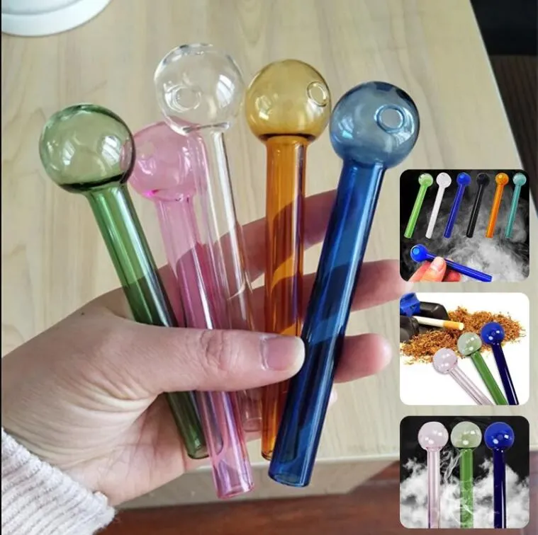 Clear Glass Oil Burner Pipe Water Bongs Smoking Accessories Tobacco Pipes Tube herb Smoke Pipes Dab Rigs