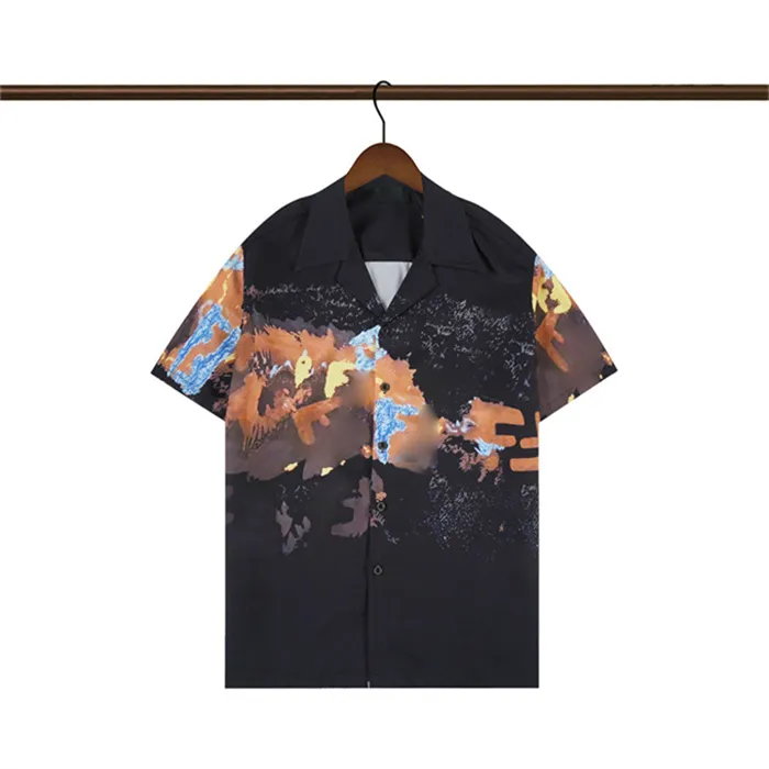High quality designer mens casual shirt burbereys mens Camisas De Hombre Fashion geometric check print short sleeved lapel business versatile M-3XL035