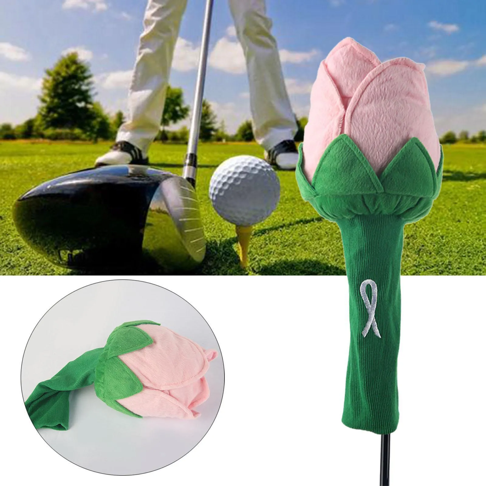 Universal Plush Flower Golf Driver Headcover Club Head Covers Protector