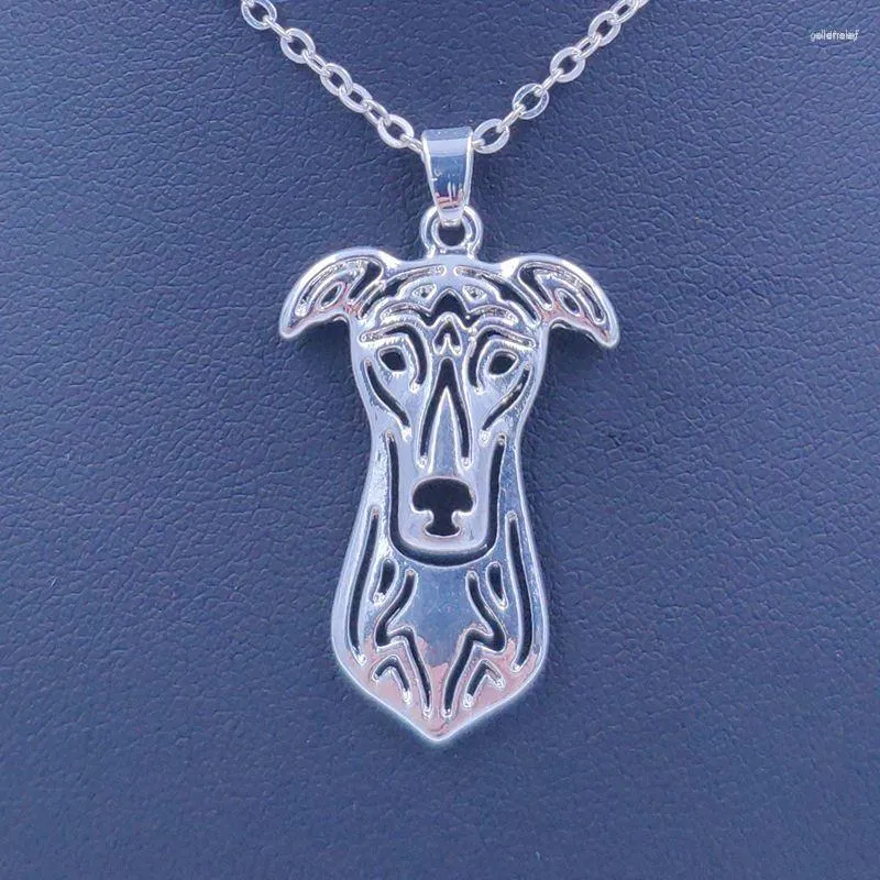 Collane con ciondolo Collana con levriero carino Cane animale Gioielli in argento placcato oro per donna Uomo Donna Ragazze Donna Bambini Ragazzi N135