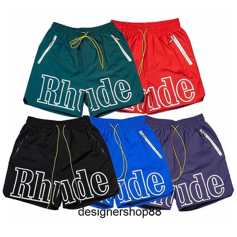 Hommes T-shirts Shorts Multicolore Hommes Femmes Haute Qualité Lettre Impression Cordon Poche À Fermeture Éclair Casual Hip Hop Culotte Lâche