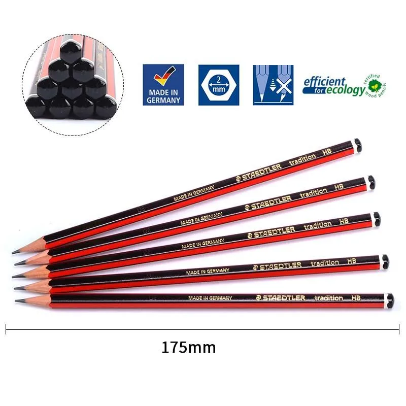 Pencils 12Pcs STAEDTLER Tradition Sketch Pencil 110 Drawing Charcoal Pen B/2B/3B/4B/5B/6B/HB/F/H/2H/3H/4H Art Supplies