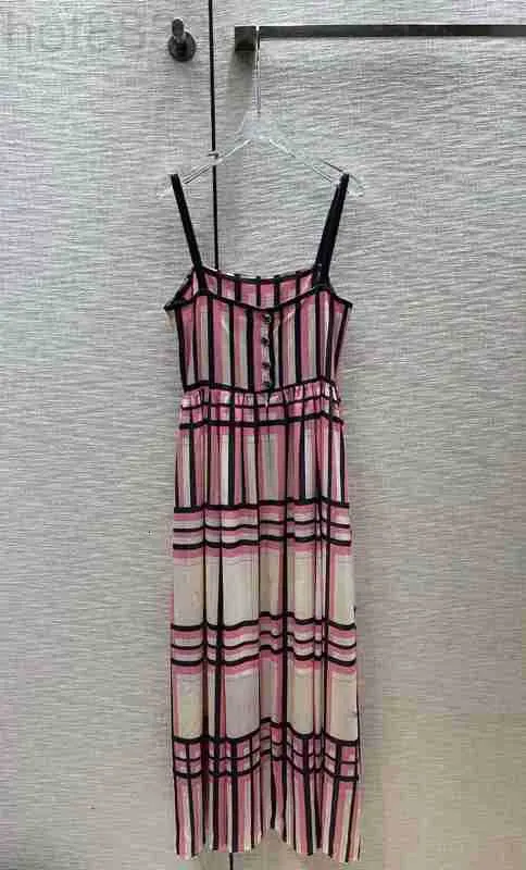 Basic & Casual Dresses Designer 2023 Summer New Simple Fashion Temperament Age Reducing Contrast Stripe Slip Dress Z5AZ