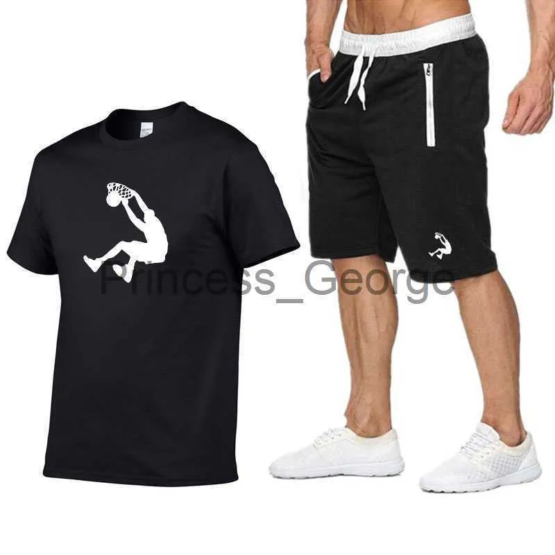 Heren Trainingspakken Zomer Man Sportkleding Shorts T-shirt en Shorts puur katoen Tshirt Wear Mannen Basketbal Trainingspak Heren sportpak x0627