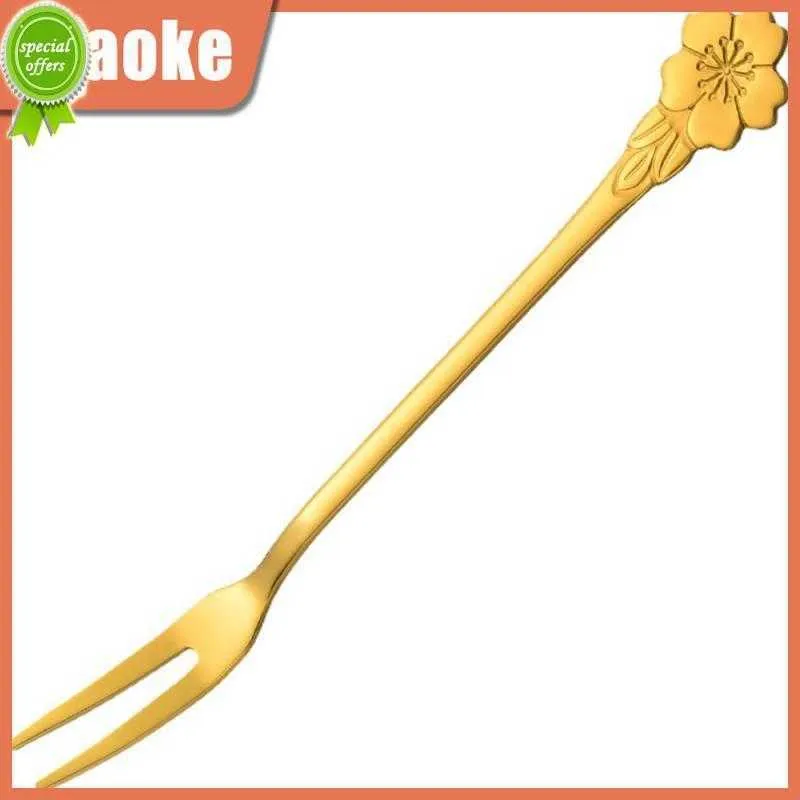 New Corrosion Resistance Small Fork Without Burrs Smooth Edges Kitchen Tools Stainless Steel Tableware Cherry Fork Rustproof Fashion