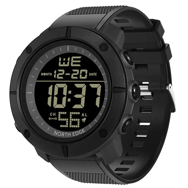 Orologi LED Digital Sport North Edge Stop Watchs Orologi da uomo militare 50 m multifunzione impermea