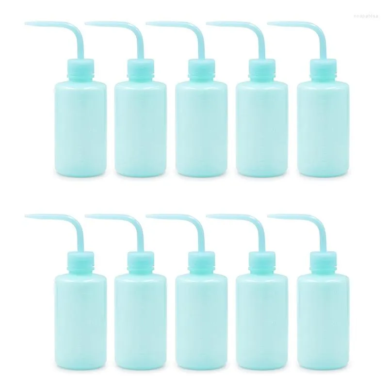 Opslag Flessen AD-10 PCS 250Ml Wasfles Blauw Smalle Mond Squeeze Lab Plastic Geen Spill Bend Watering