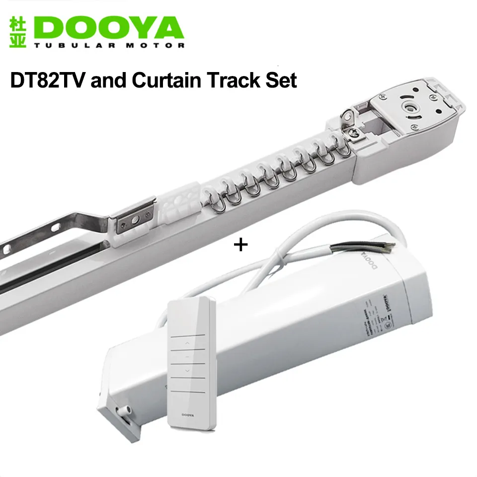 Tringles à rideaux Dooya Moteur de rideau DT82TV Moteur à 5 fils RS485Dry ContactRF433 Contrôle Personnalisé Piste de rideaux Télécommande Corniche Rail 230626