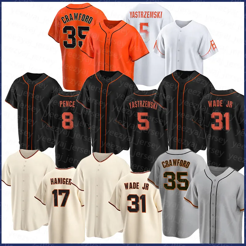 Maglie da baseball uomo New Wear 2023 35 Brandon Crawford 5 Mike Yastrzemski 31 LaMonte Wade Jr Michael Conforto Mitch Haniger Joc Pederson 7 Davis Thairo Estrada