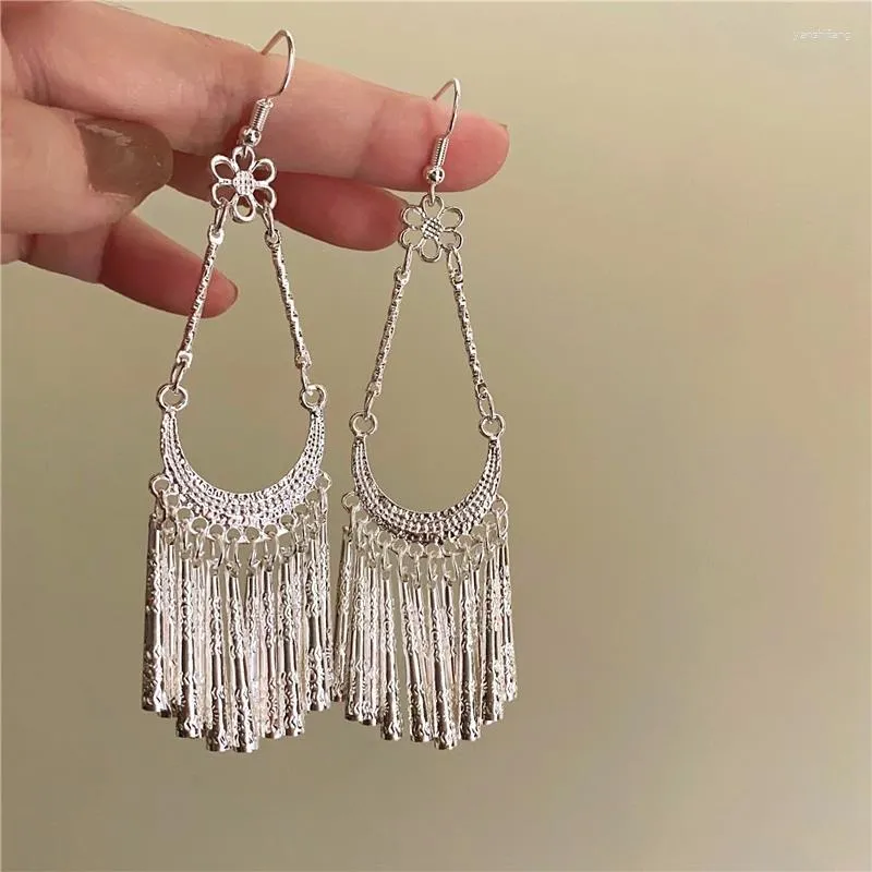 Dangle Oorbellen Etnische Lange Tassel Voor Vrouwen Persoonlijkheid Eenvoudige Bungelende Sieraden