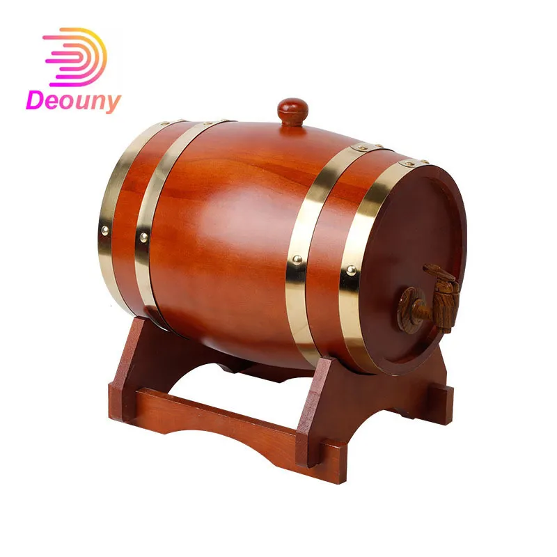 Tabletop Wine Racks Wood Oak Barrel Decanter Nautical Timber Vintage Whiskey Dispenser Lead Free