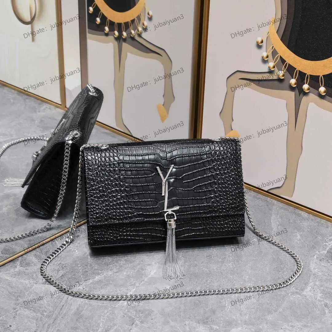 High quality Alligator Print Shoulder Bag Fashion Classic Women Chain Bag Luxury Tassel Leather Diagonal Height Famous Designer Bags Evening Gown Bags