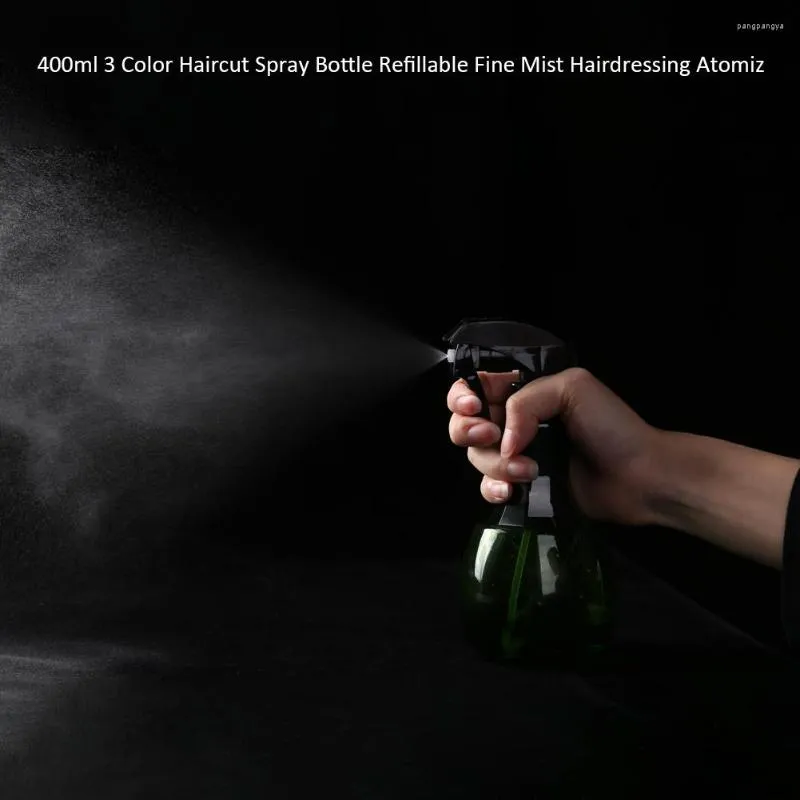 Bottiglie di stoccaggio Flacone spray per nebulizzazione d'acqua da 400 ml Spruzzatore vuoto trasparente Accessori per parrucchieri