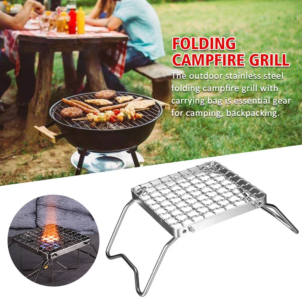 Portable Heavy Duty Camping Stove With Grill Encrypted Folding Grill