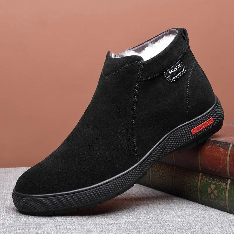 Laarzen top lederen winter heren sneeuwlaarzen maat 3847 vintage stijl laarzen zakelijke mannen schoenen casual mode warm hombre