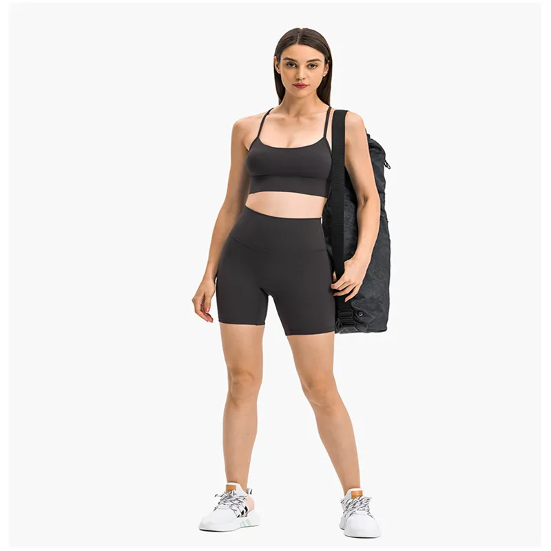 lu-18 atacado feminino sexy com alça em Y nas costas confortável à prova de choque roupa íntima para esportes de ioga sutiã push up para corrida ao ar livre sutiã de treino de fitness