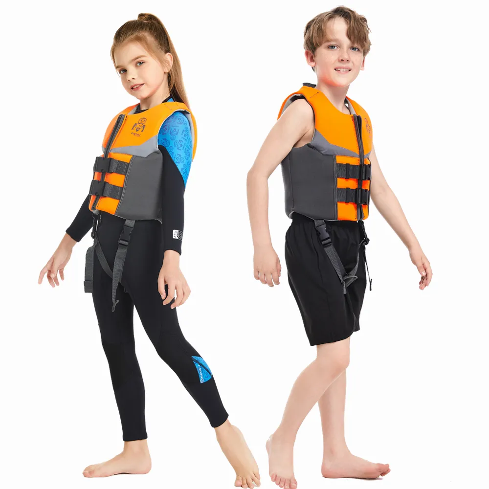 Giubbotto Da Nuoto Per Bambini - Gilet Galleggiante Neoprene Con Cinturino - Foto 3